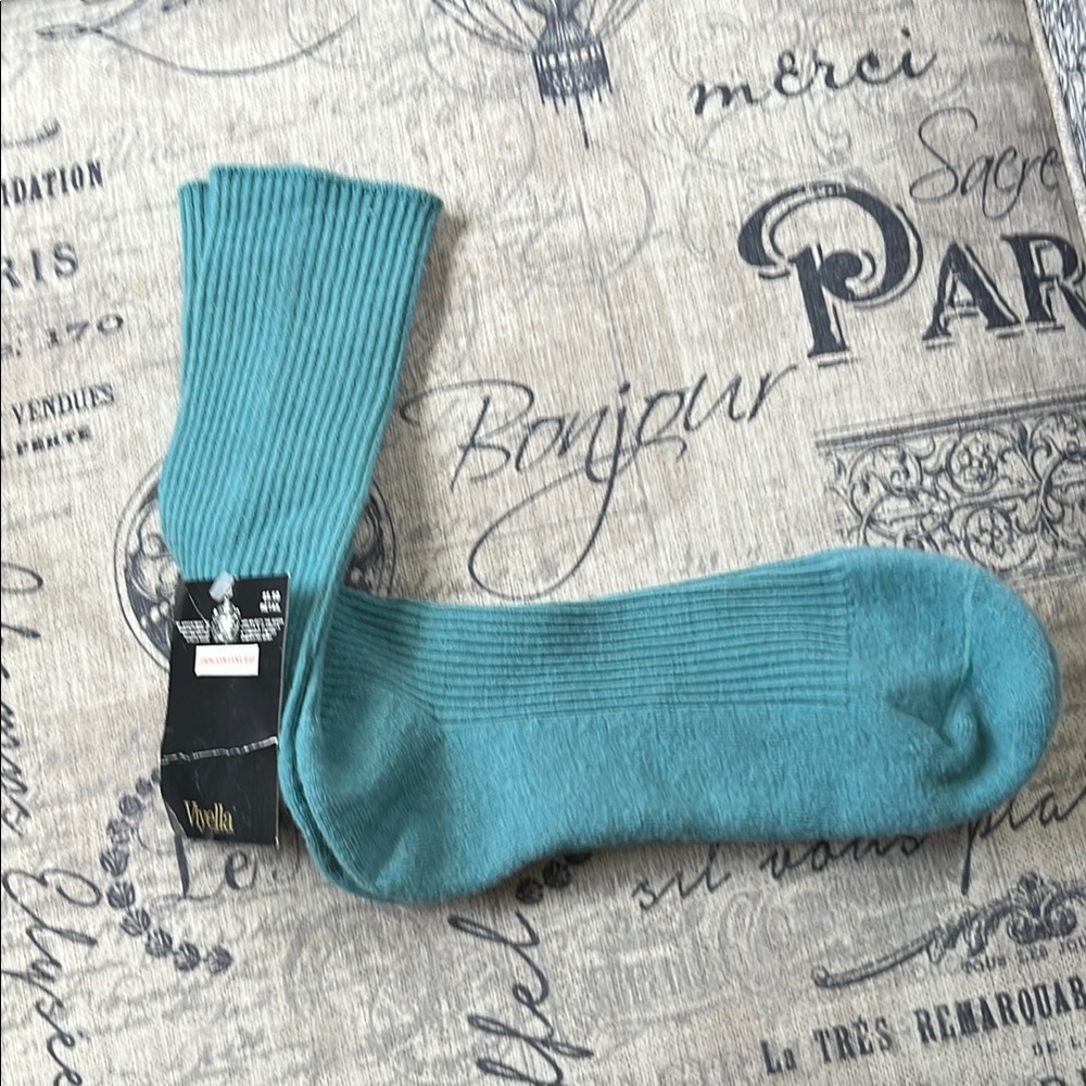 Teal Ribbed Men's Crew Socks
